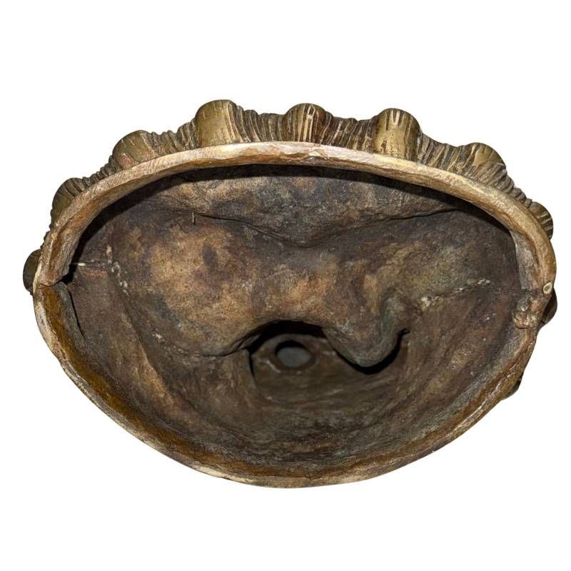 Antique Nepalese bronze Buddha, open underside with rough casting interior