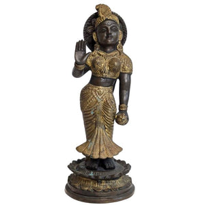 Antiek bronzen Parvati beeld met Abhaya mudra