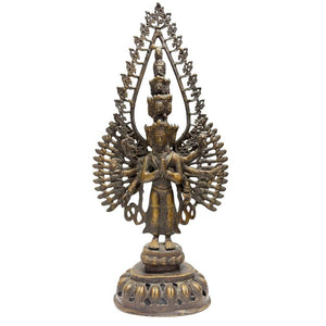 Duizendarmige Avalokiteshvara – Bronzen Staand Beeld – 49 cm lot 461