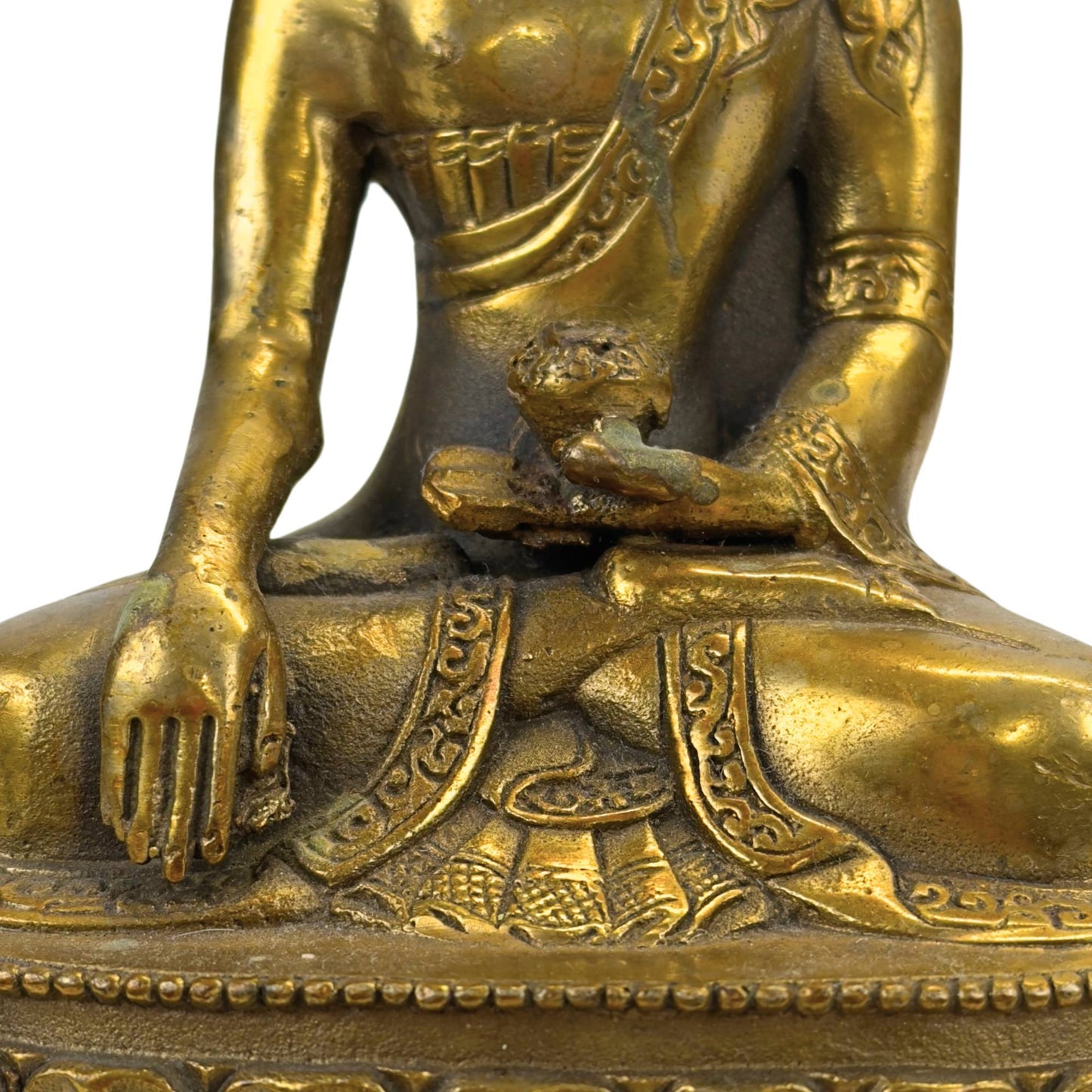 Verguld Bronzen Boeddha Beeld – Bhumisparsha Mudra – Symbool voor Aarding, Kracht en Verlichting (Copy)