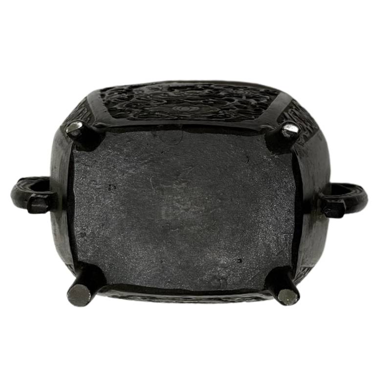 Antieke Japanse Bronzen Koro Wierookbrander met Drakenreliëf - Meiji Periode Altar Censer