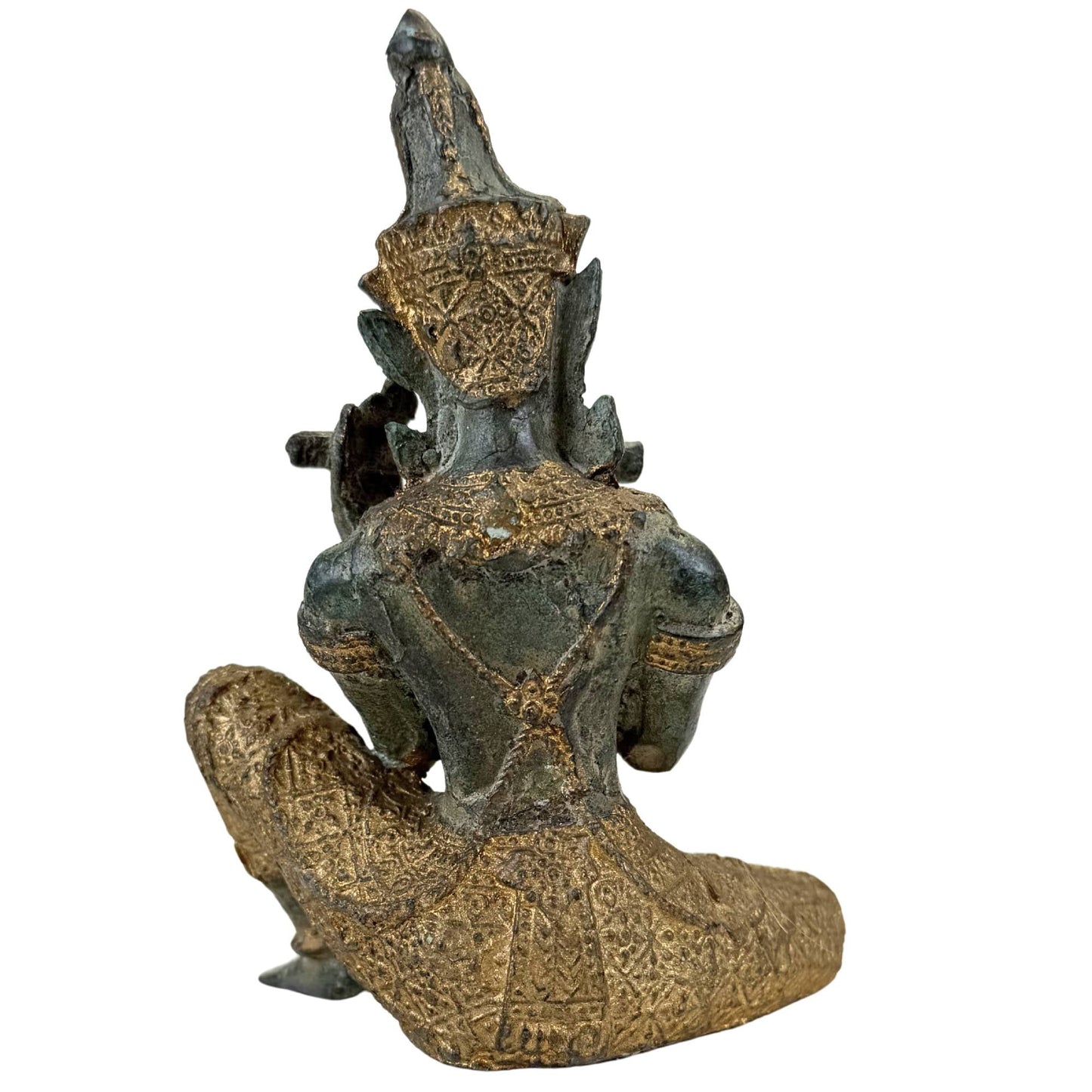 Thaise Bronzen Tempelmuzikanten en Danseres – Set van 4 Sculpturen – 2,4 kg