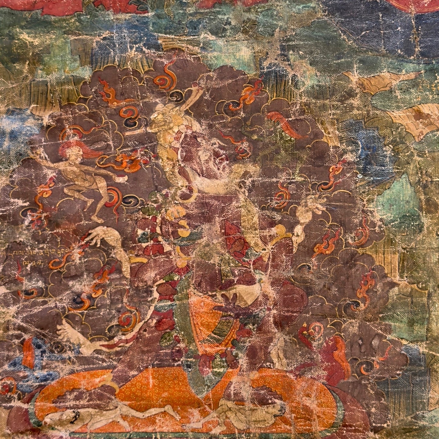 Monumentale Tibetaanse Sakya Lineage Thangka met Hevajra – Vroege Ngor-traditie, tweede helft 15e eeuw