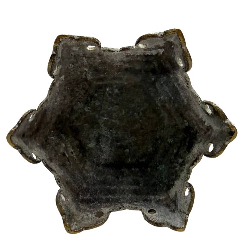 Chinese Bronzen Altaarset met  Medicijn Boeddha en Tweeling Pagode Torens - 3-Delig