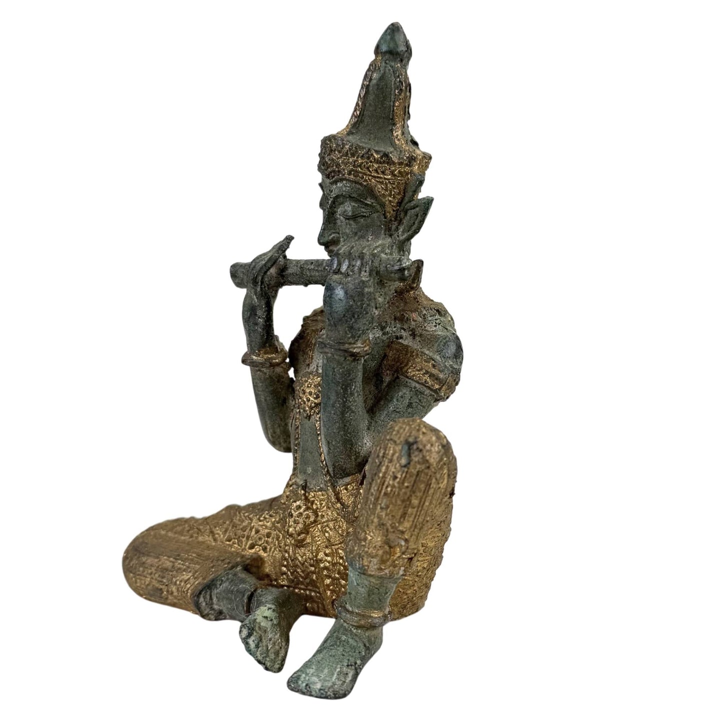 Thaise bronzen muzikanten en danser sculpturen
