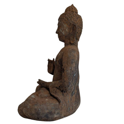 Devotional wear on the old Theravada Buddha