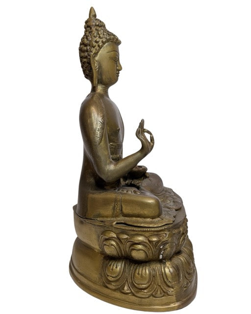 17th–18th Century Tibetan Fire-Gilt Bronze Buddha – rear view