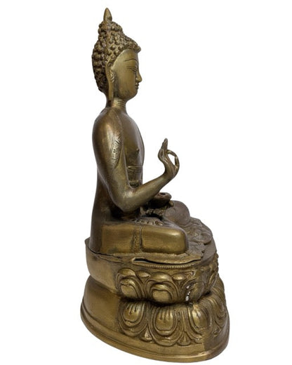 17th–18th Century Tibetan Fire-Gilt Bronze Buddha – rear view