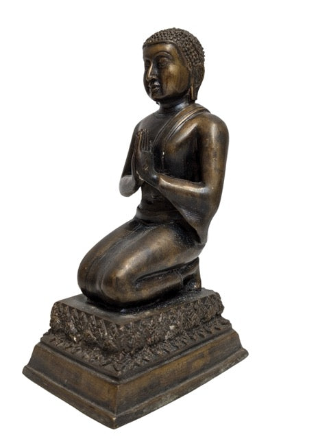 Natural brown patina on the old bronze surface