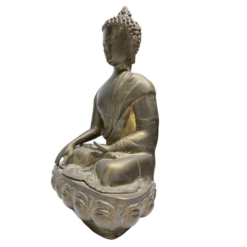 Opposite front angle showing the earth-touching gesture and lotus base