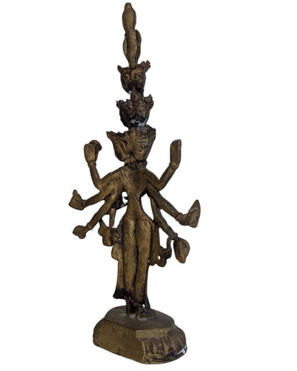 Vertical series of Buddha heads crowning Avalokiteshvara