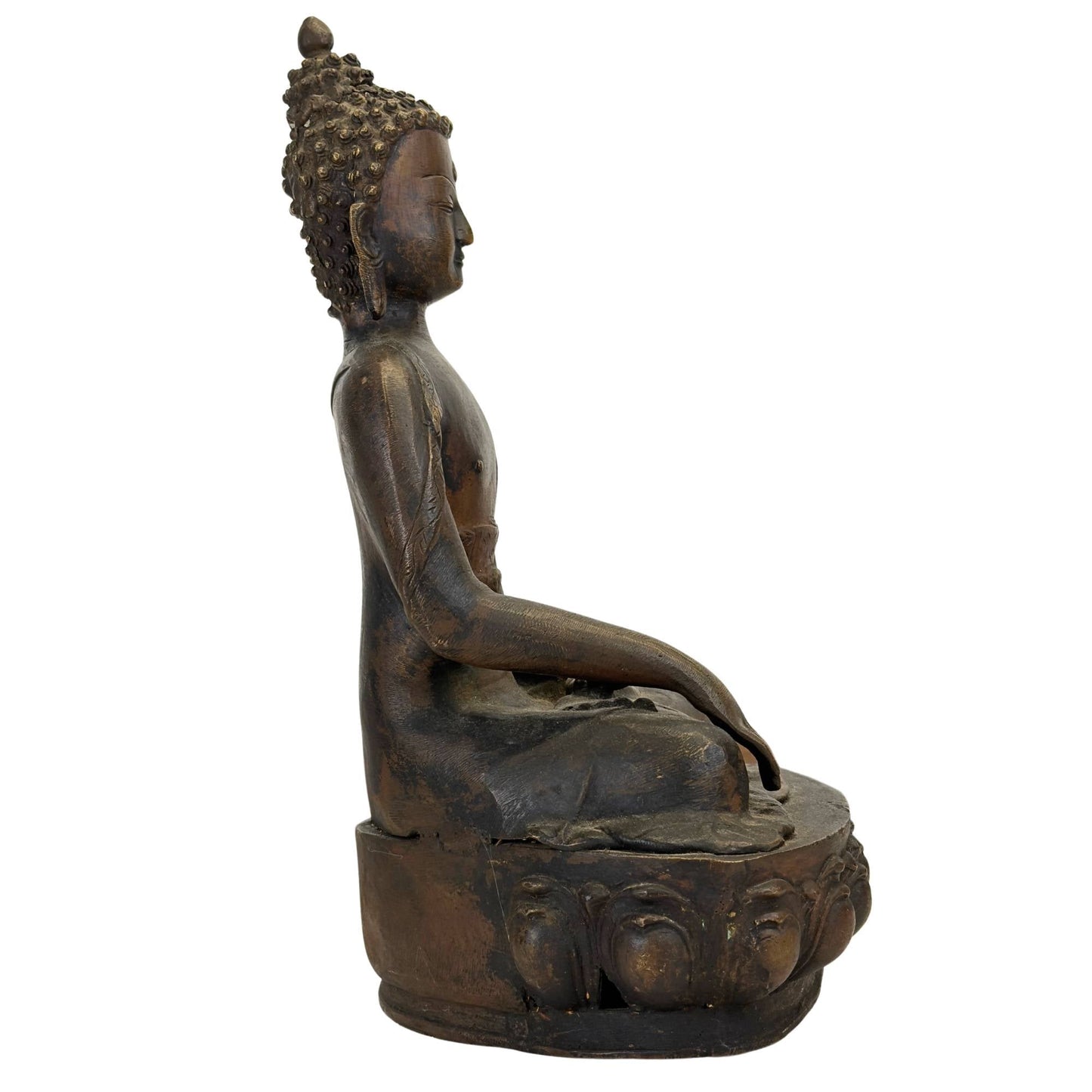 Fire-gilded Shakyamuni Buddha from Ladakh, attributed to the 18th century, study view 03