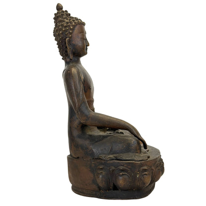 Fire-gilded Shakyamuni Buddha from Ladakh, attributed to the 18th century, study view 03