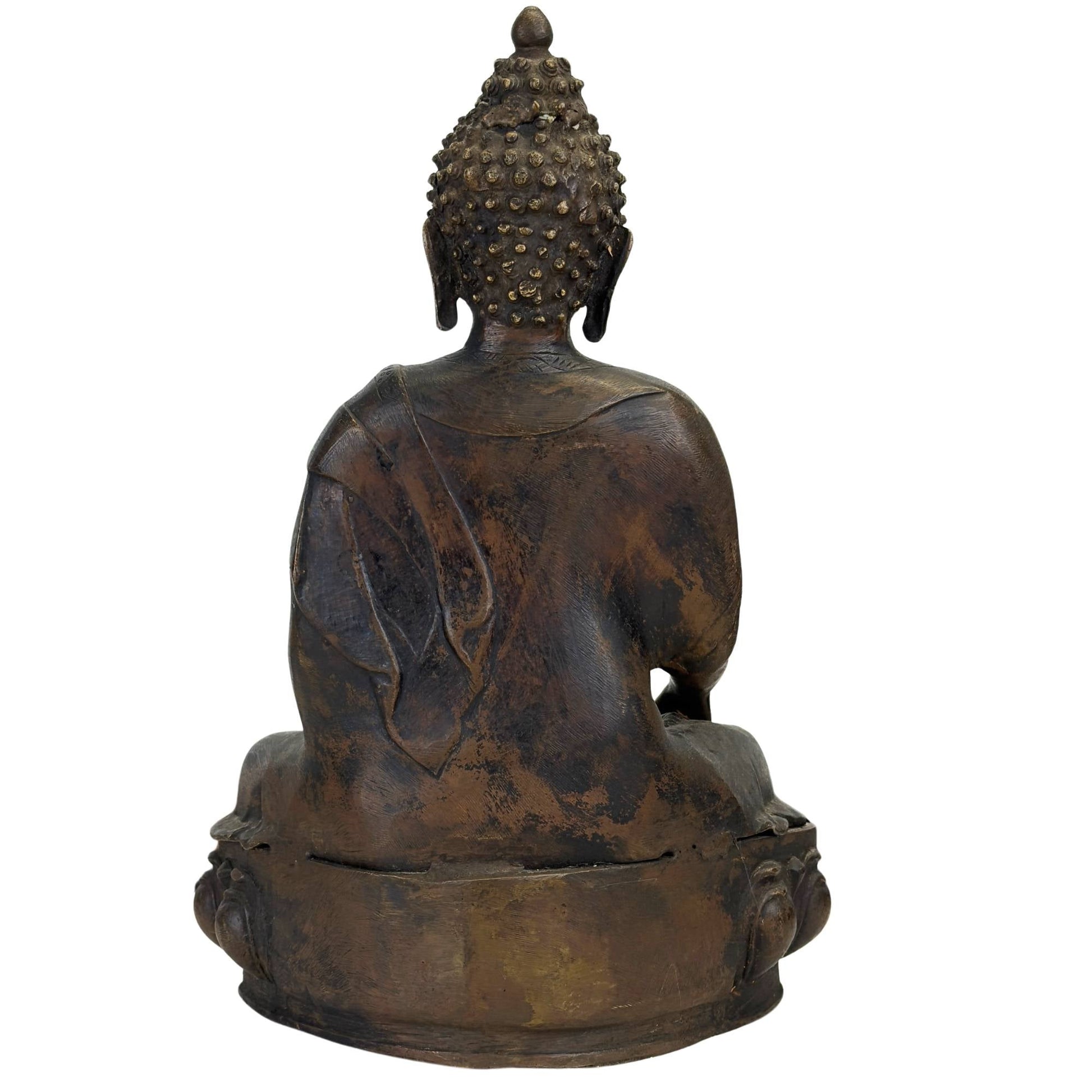 Ladakh Shakyamuni Buddha in historic fire-gilded bronze, study view 05
