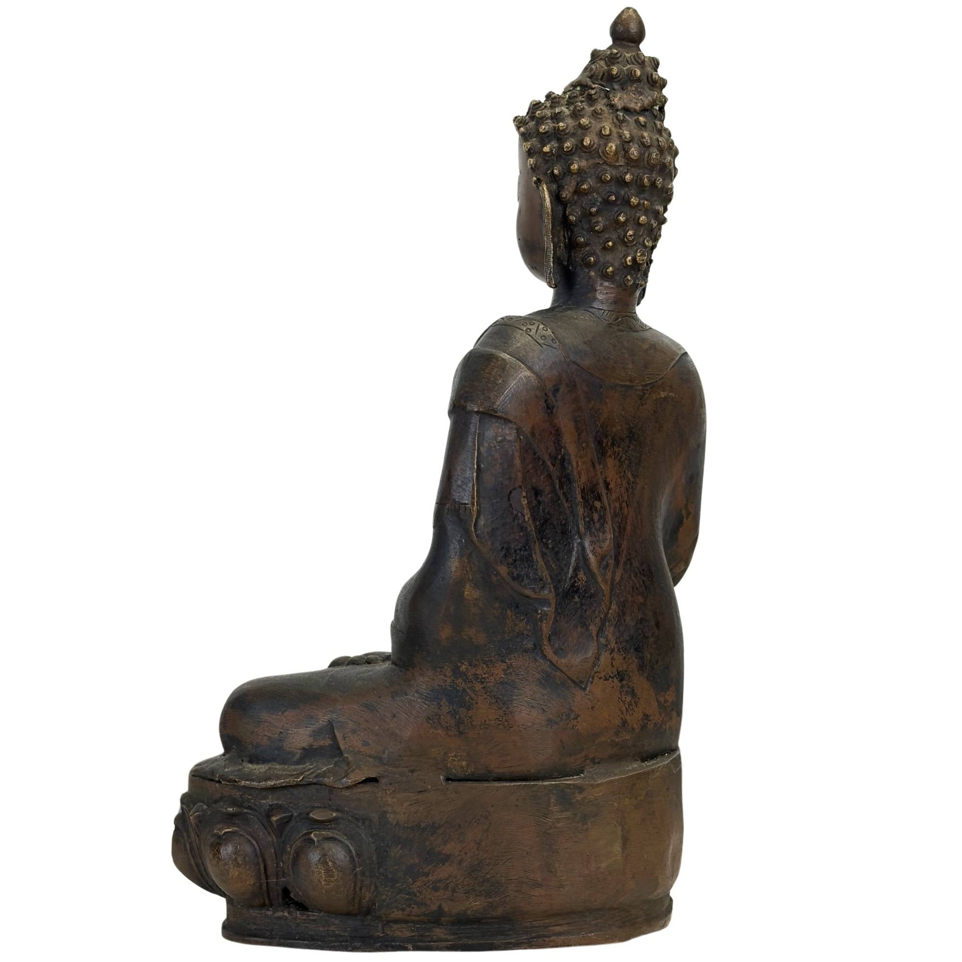Antique Ladakh Shakyamuni Buddha in fire-gilded bronze, study view 06