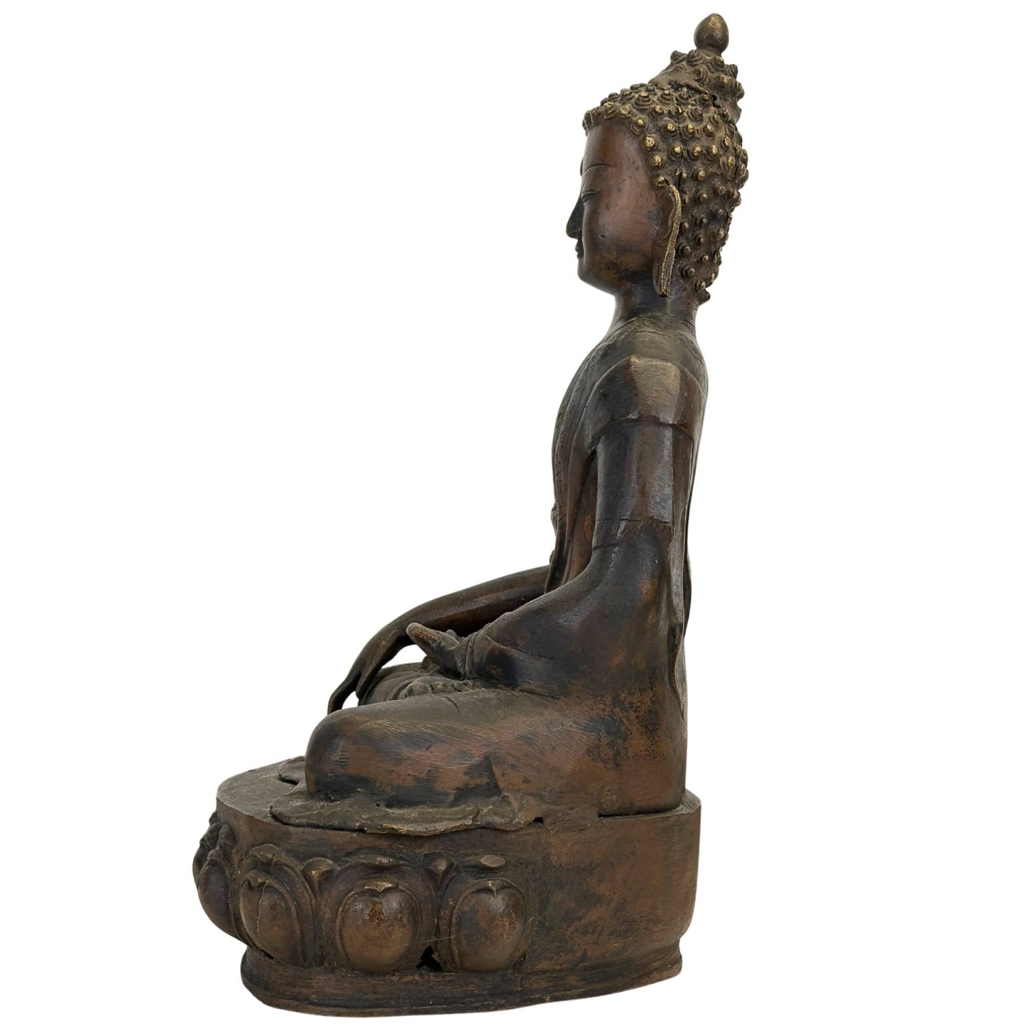 18th-century Shakyamuni Buddha from Ladakh with historic gilding, study view 07