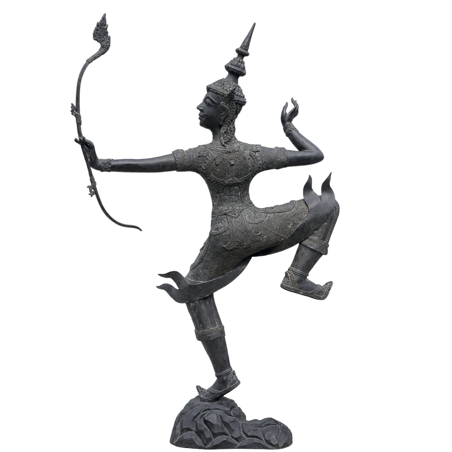 Bronzen Phra Ram beeld – detail natuurlijke koperoxidatie