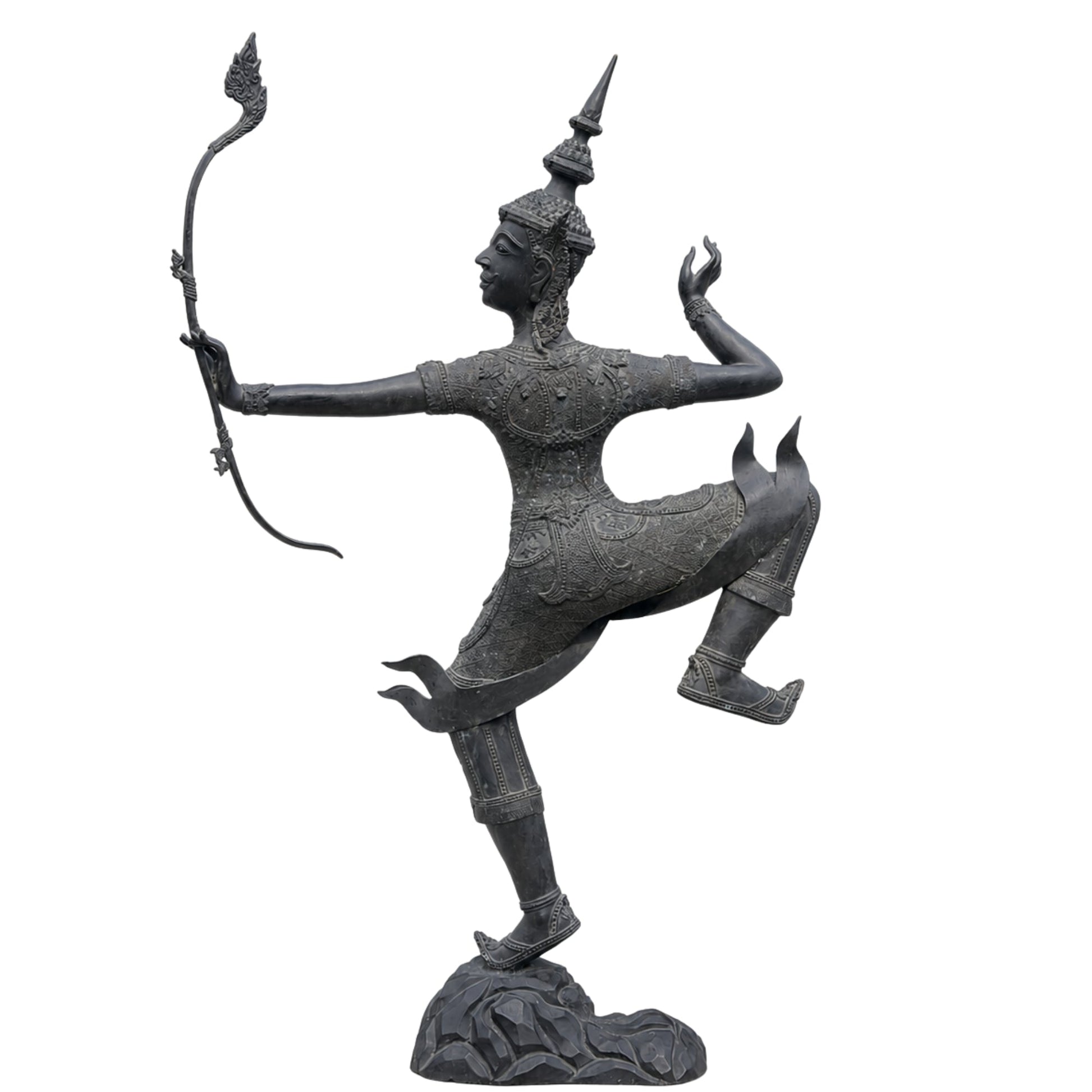 Bronzen Phra Ram beeld – detail natuurlijke koperoxidatie