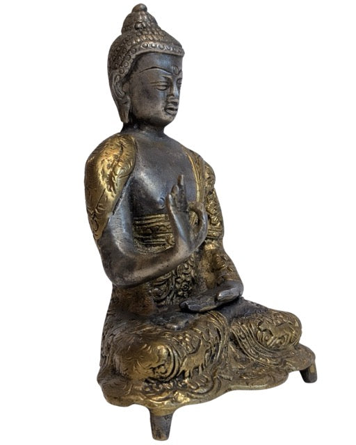 Nepalese gilt bronze Buddha making the teaching gesture