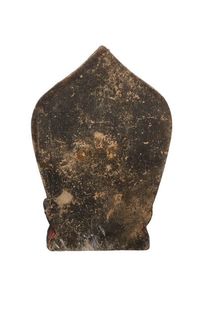 Leaf-shaped aureole carved from the same wood block as the Tara