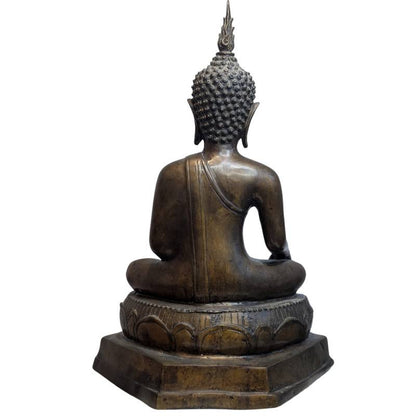 19th Century Thai Bronze Buddha in Bhumisparsha Mudra – rear view