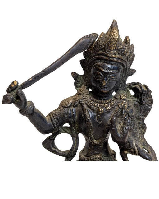 19th-century Tibetan bronze Manjushri, bodhisattva of wisdom