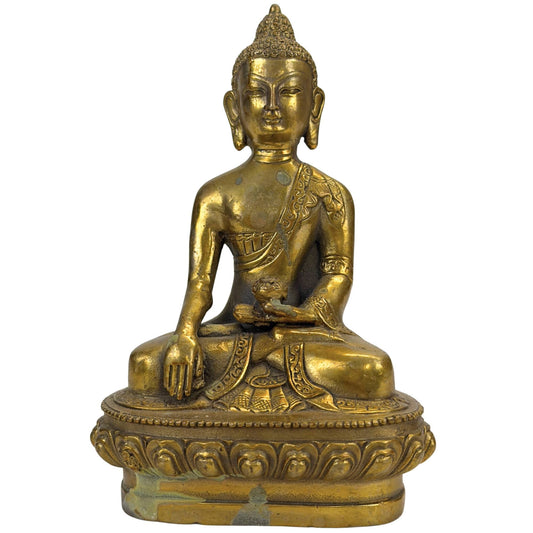 Verguld Bronzen Boeddha Beeld – Bhumisparsha Mudra – Symbool voor Aarding, Kracht en Verlichting (Copy)