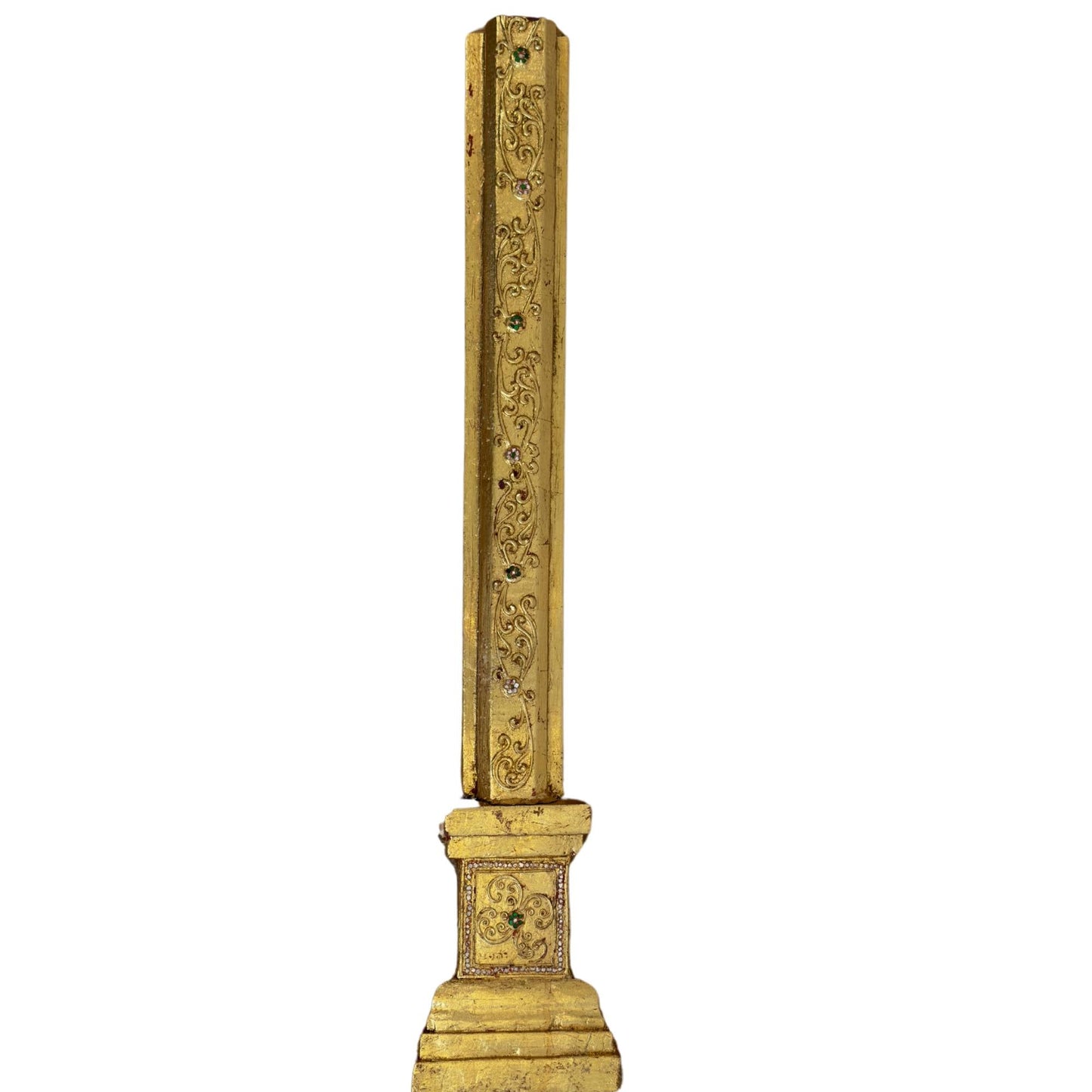 Monumentaal Birmaans Tempelfronton Ensemble (5-delig, ca. 200 cm hoog) – Mandalay-stijl (ca. 1900)
