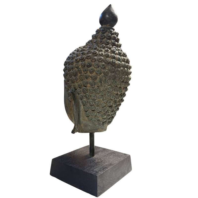1stbuddha gecertificeerd zwaar bronzen Boeddhahoofd Sukhothai model
