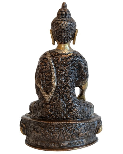 Nepalese gilt bronze Buddha with aged patina
