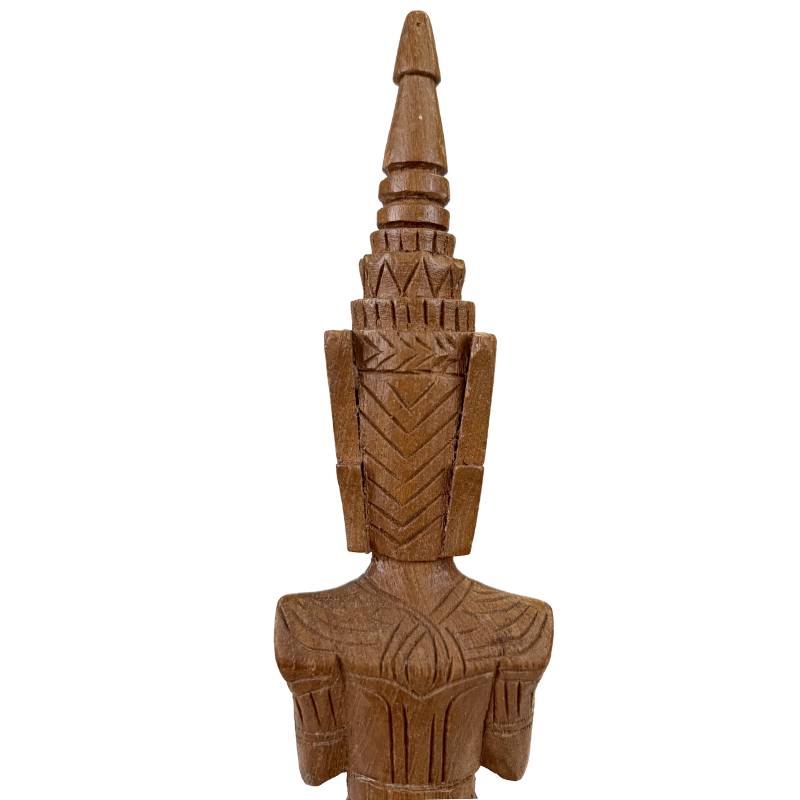 Paar Vintage Thaise Tephanom Wachters - 51 cm - Handgestoken Massief Teakhout - ca. 1960
