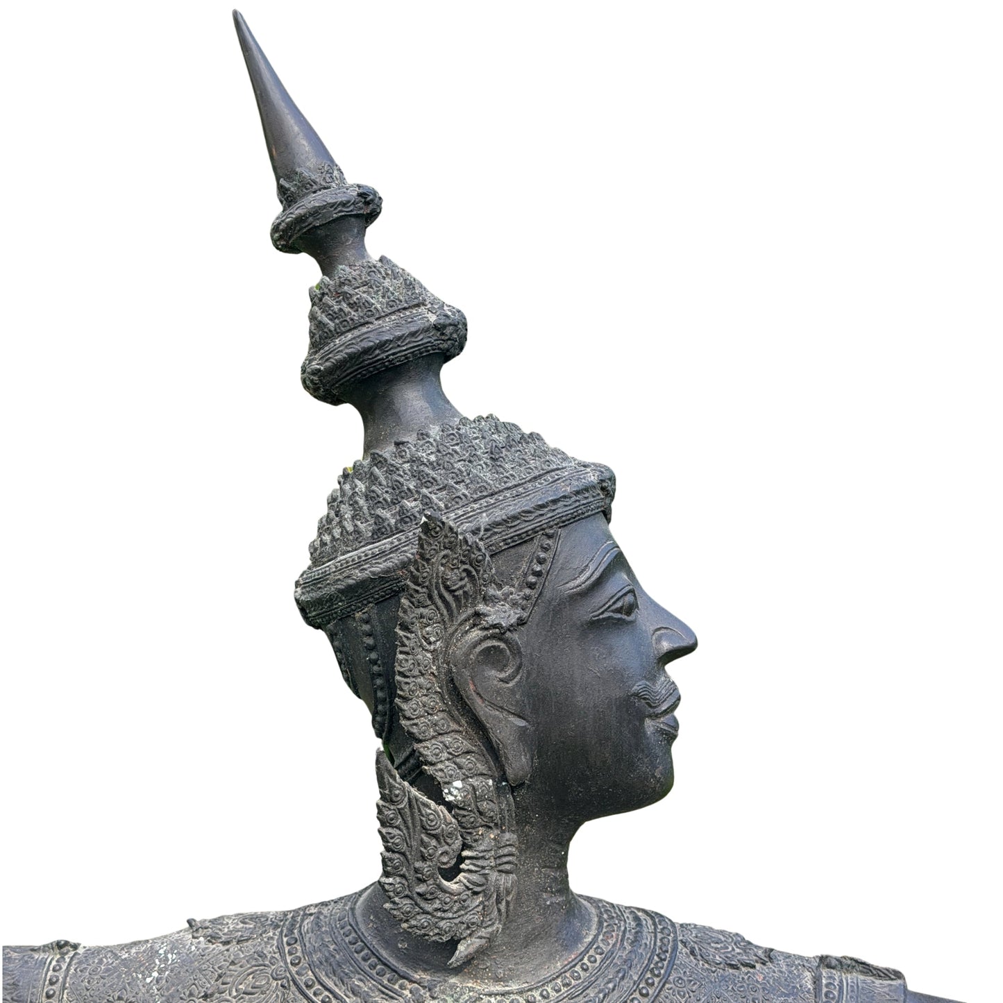 Bronzen Phra Ram boogschutter – Thaise Ramakien sculptuur