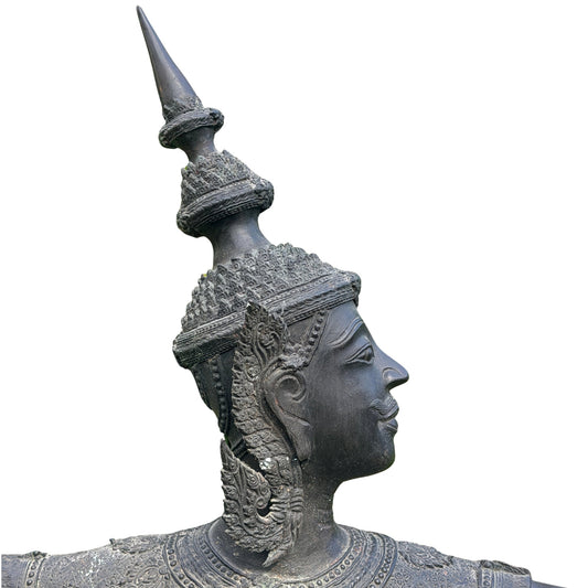 Bronzen Phra Ram boogschutter – Thaise Ramakien sculptuur