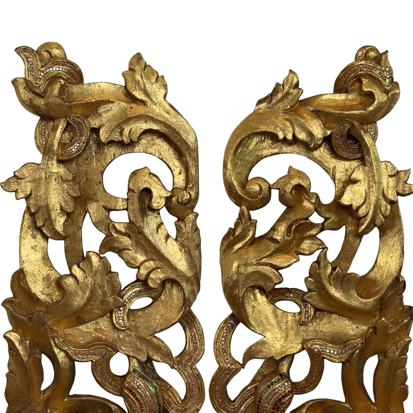 Monumentaal Birmaans Tempelfronton Ensemble (5-delig, ca. 200 cm hoog) – Mandalay-stijl (ca. 1900)