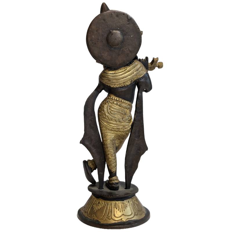 Elegant bronzen Krishna kunstwerk