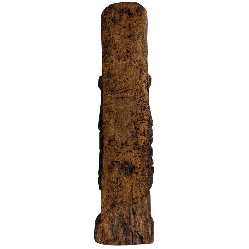 Birmese Nat-figuur Thagyamin – Houten tempelbeeld, 19e eeuw