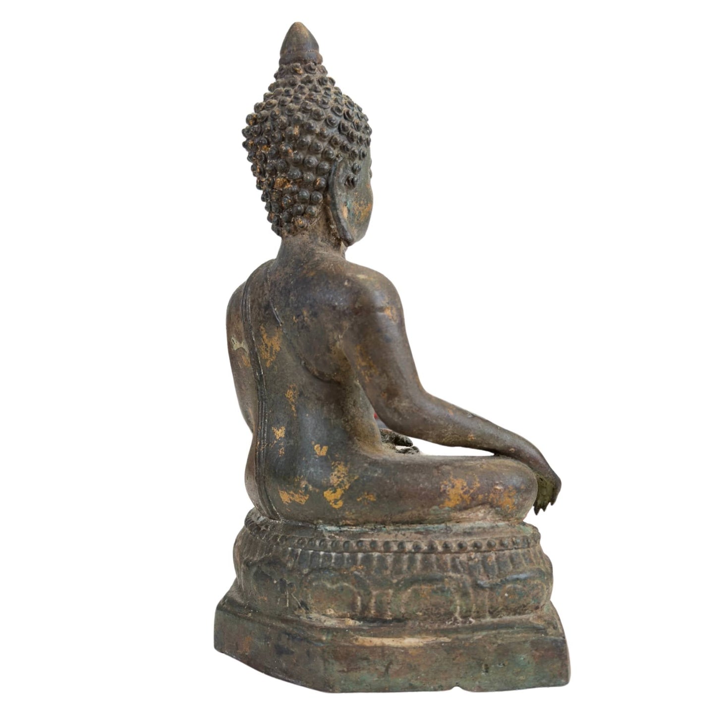 Antiek Ayutthaya Boeddhabeeld in Bhumisparsha Mudra – 17e/18e Eeuw – Museaal Brons