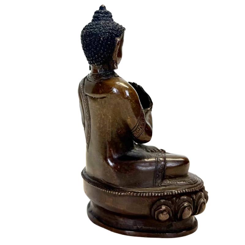 Bronzen Bhaisajyaguru Boeddha 13 cm
