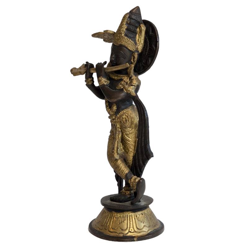 Spirituele Krishna bronzen decoratie
