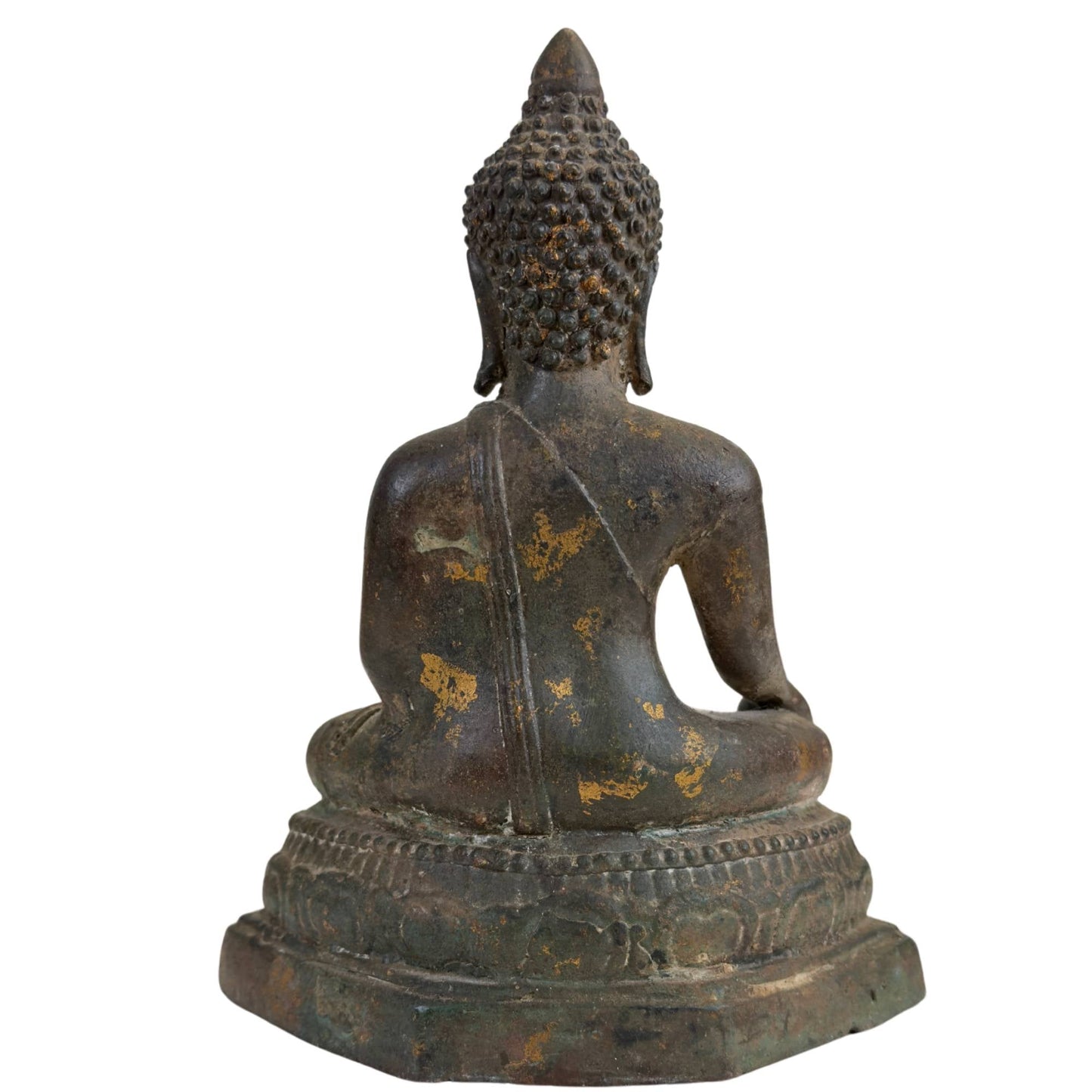 Antiek Ayutthaya Boeddhabeeld in Bhumisparsha Mudra – 17e/18e Eeuw – Museaal Brons