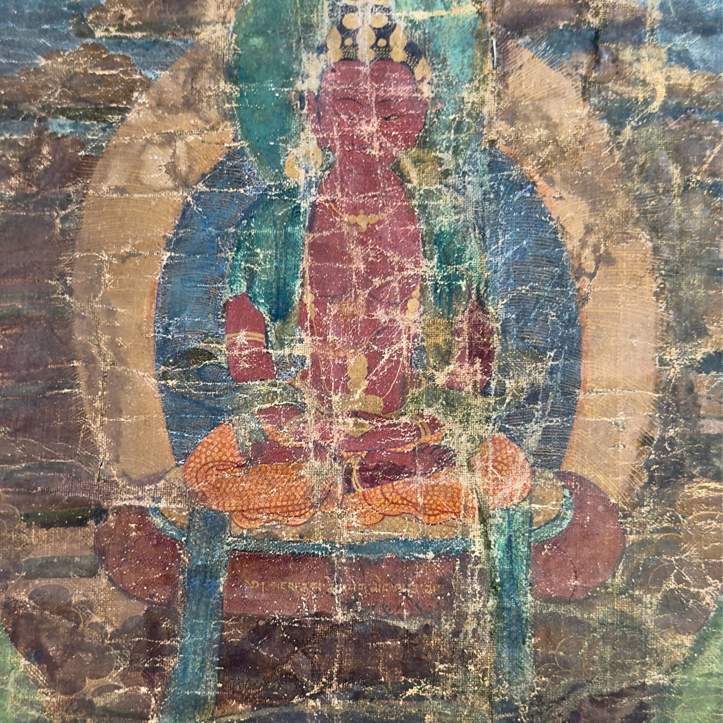 Monumentale Tibetaanse Sakya Lineage Thangka met Hevajra – Vroege Ngor-traditie, tweede helft 15e eeuw