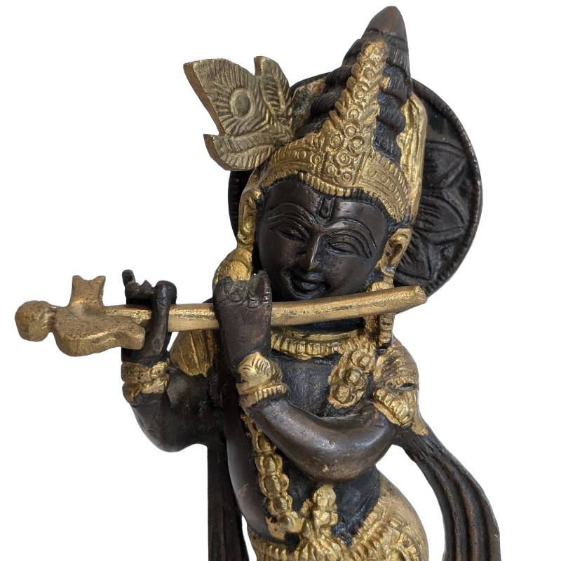 Premium bronzen Krishna beeld
