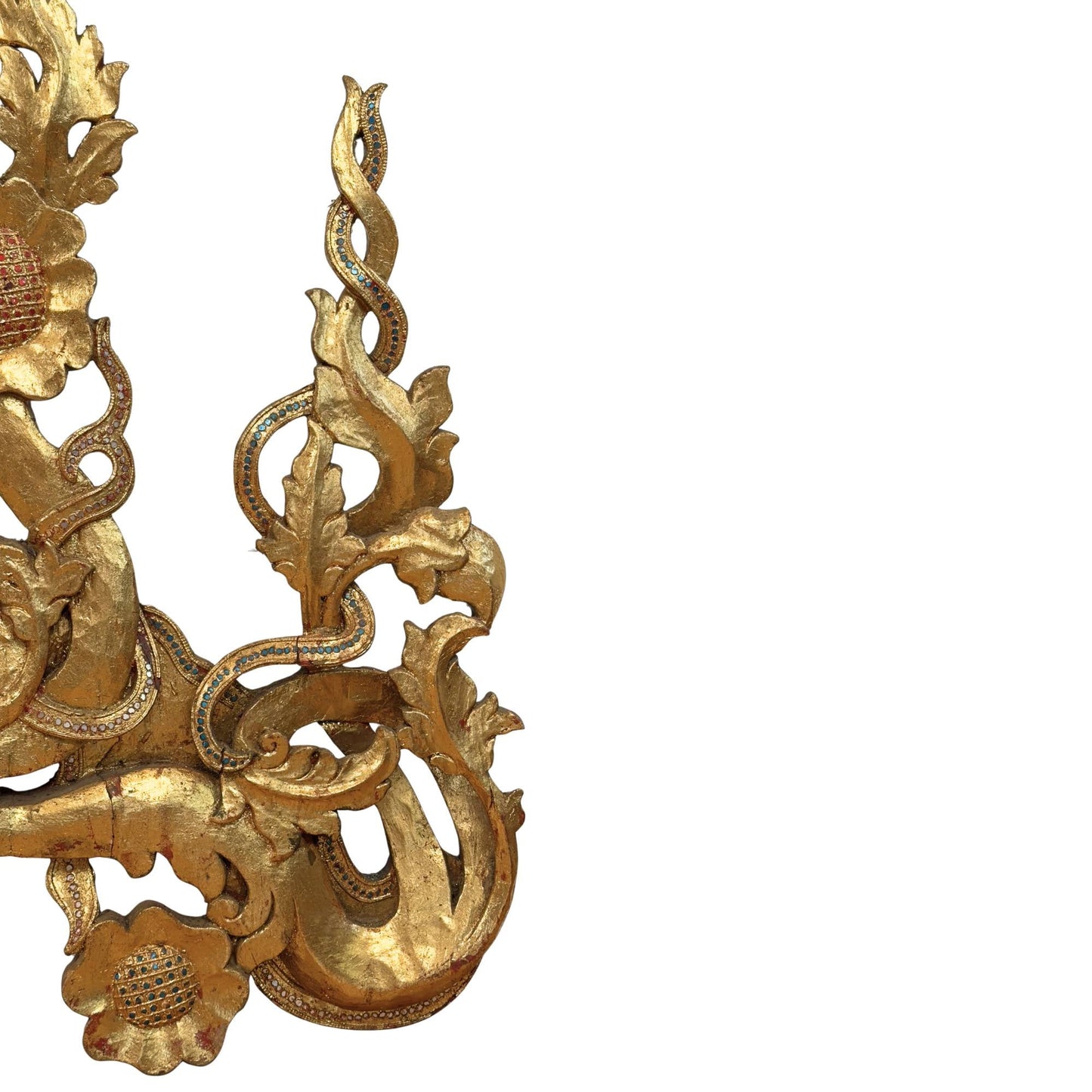 Monumentaal Birmaans Tempelfronton Ensemble (5-delig, ca. 200 cm hoog) – Mandalay-stijl (ca. 1900)