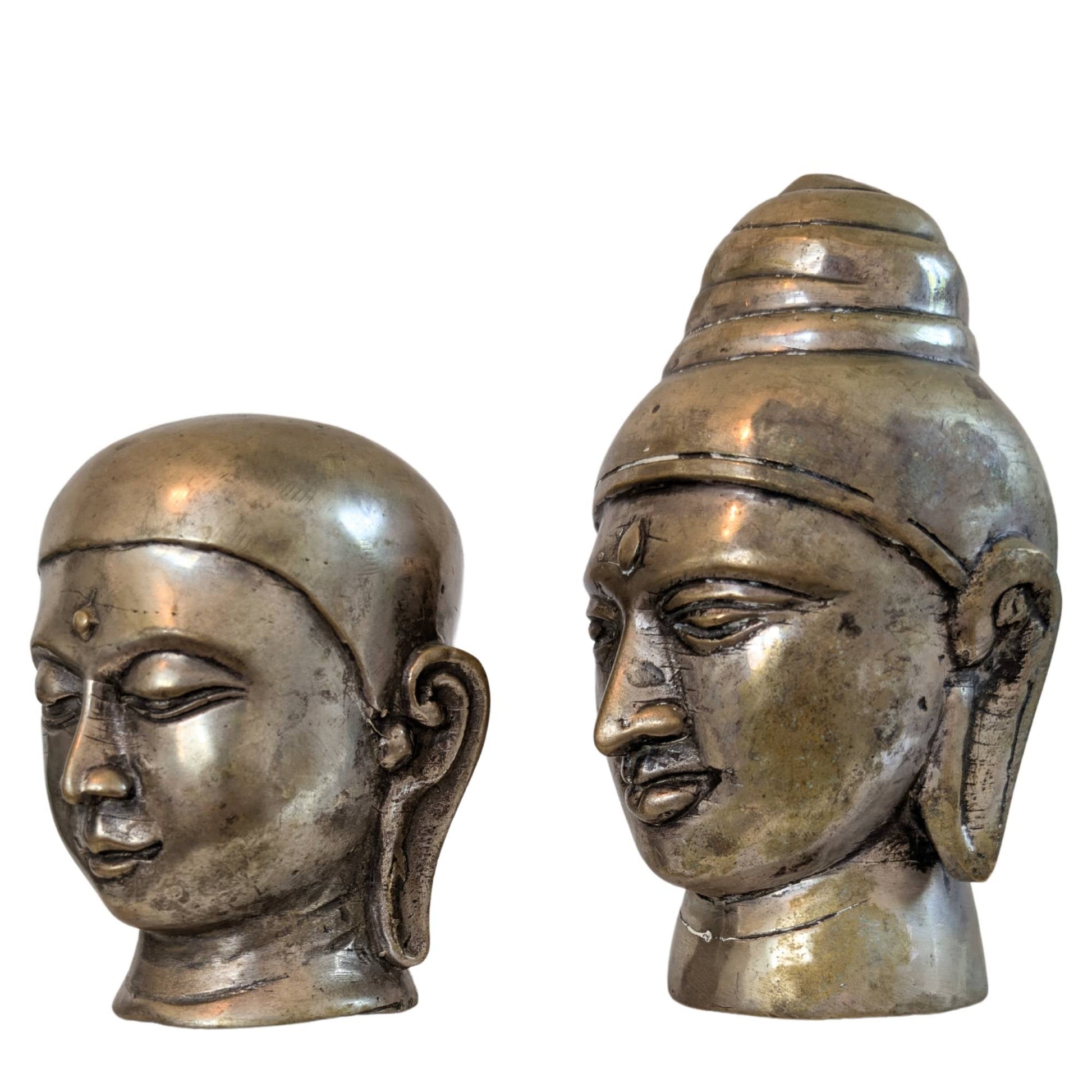 Set van 2 Bronzen Koppen
