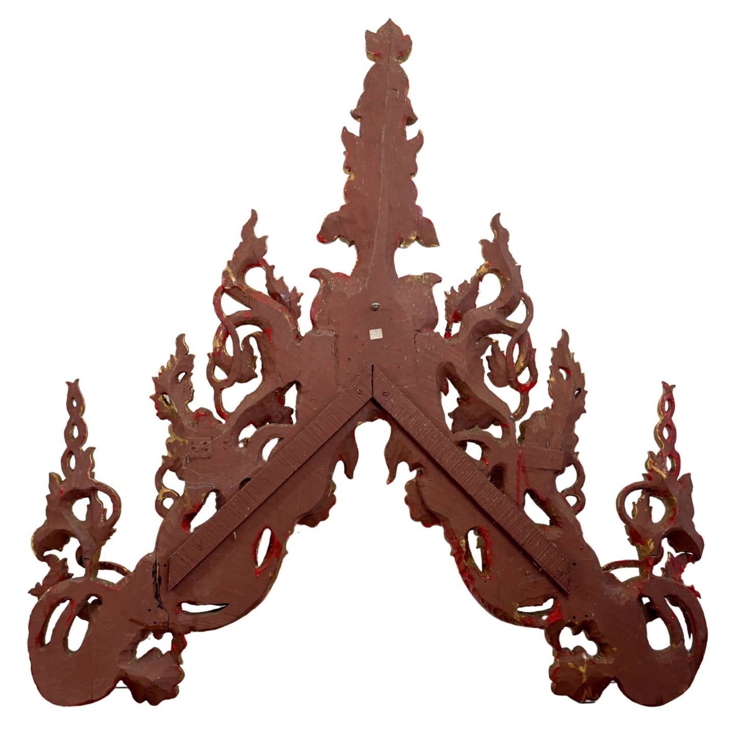 Monumentaal Birmaans Tempelfronton Ensemble (5-delig, ca. 200 cm hoog) – Mandalay-stijl (ca. 1900)