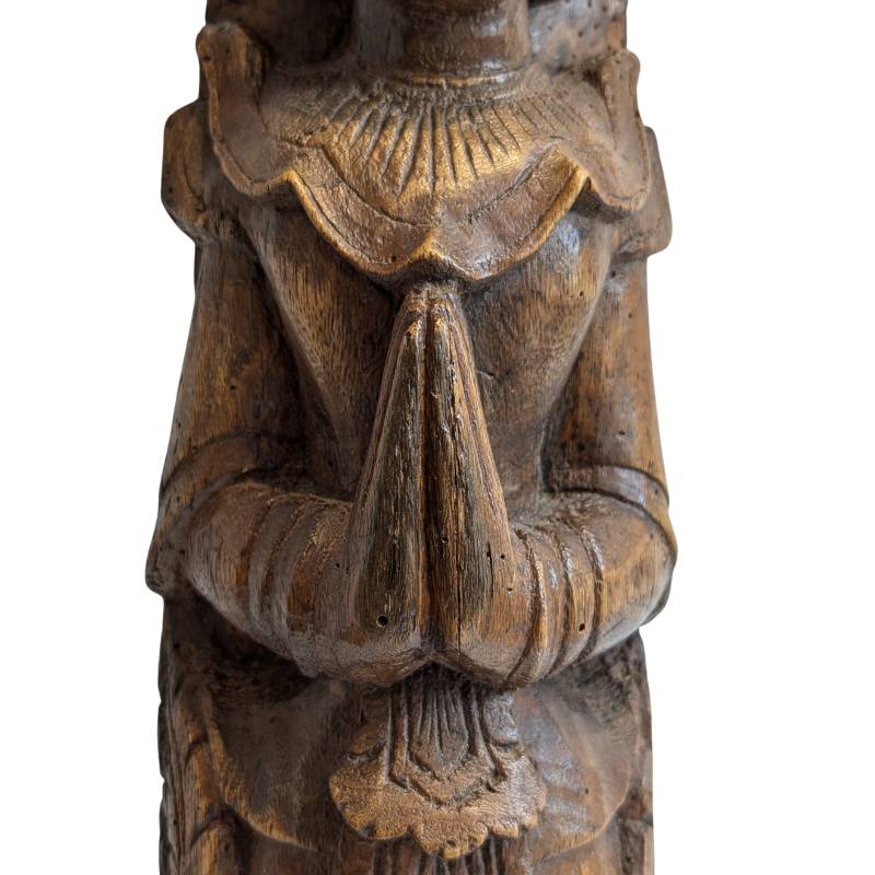 Antiek houten Nat-beeld van Thagyamin
