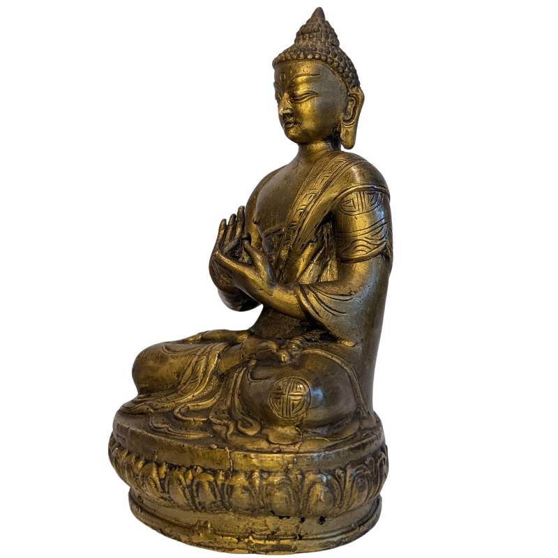 Antiek Aziatisch bronzen Boeddhabeeld in Dharmachakra-mudra (Lot 123)