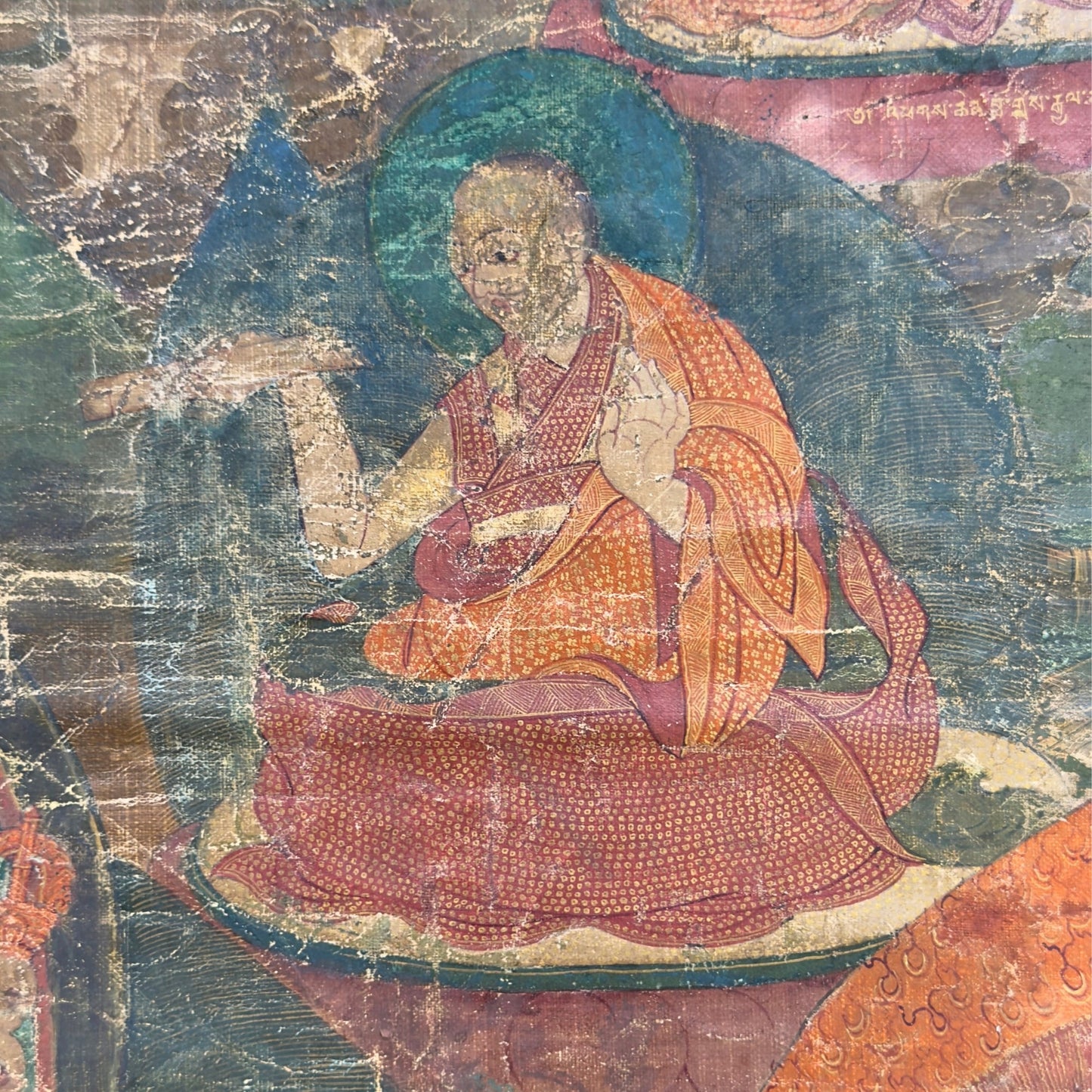 Monumentale Tibetaanse Sakya Lineage Thangka met Hevajra – Vroege Ngor-traditie, tweede helft 15e eeuw