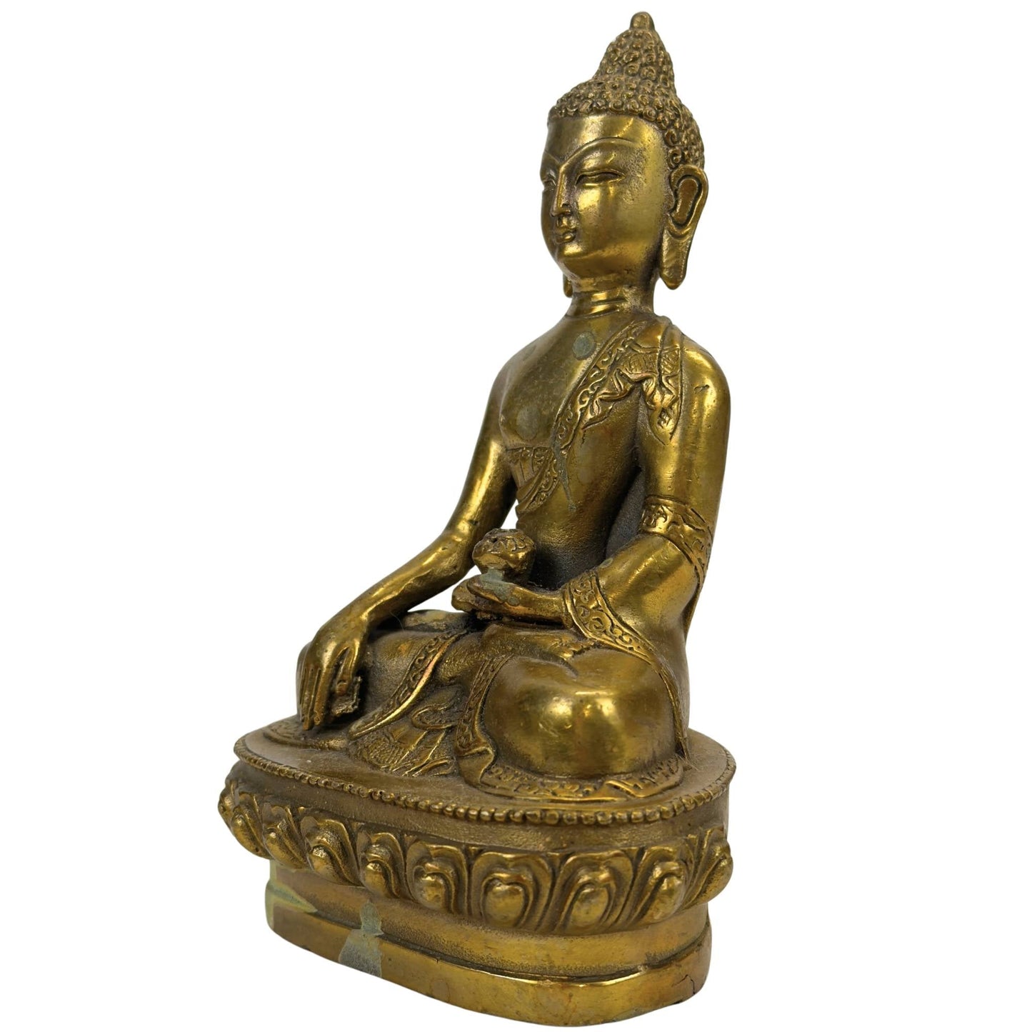 Verguld Bronzen Boeddha Beeld – Bhumisparsha Mudra – Symbool voor Aarding, Kracht en Verlichting (Copy)