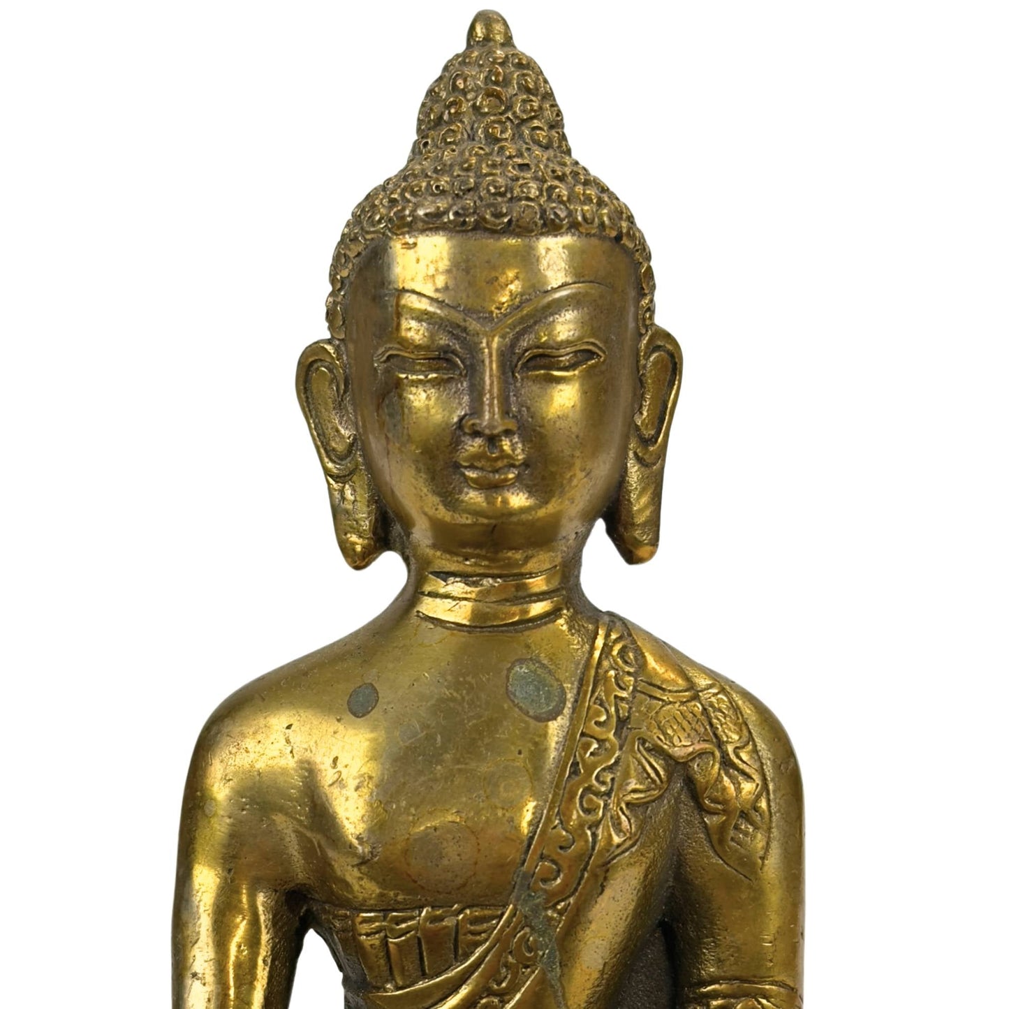 Verguld Bronzen Boeddha Beeld – Bhumisparsha Mudra – Symbool voor Aarding, Kracht en Verlichting (Copy)